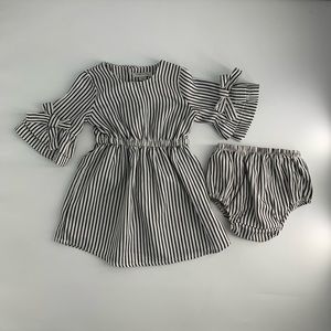 Habitual Girls Black and White Striped 18M Dress